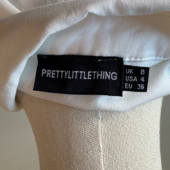 PrettyLittleThing White Long Sleeve Dress - Picture 4 of 4